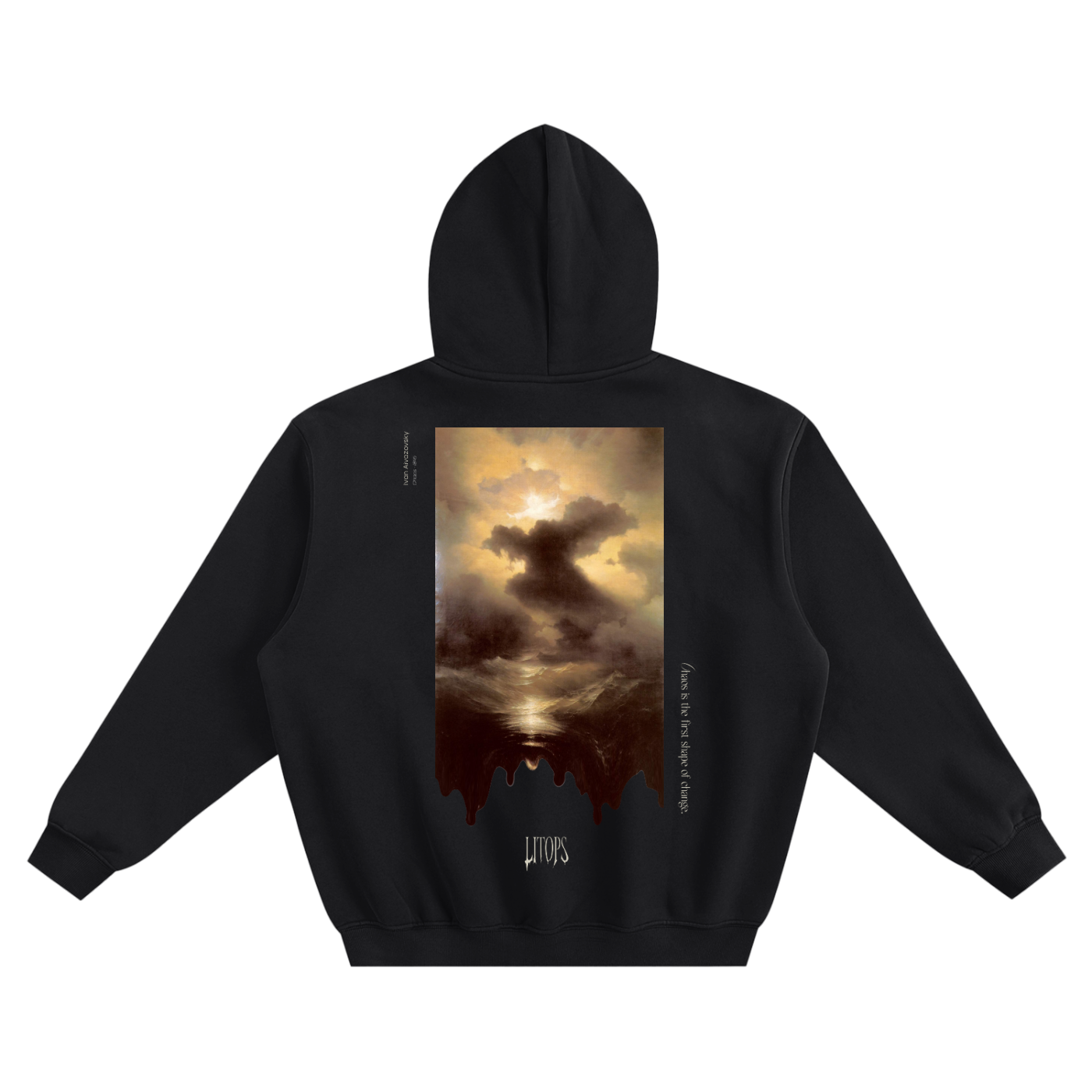 Oversized Black Minimalist Hoodie – Pocket-Free • Creator
