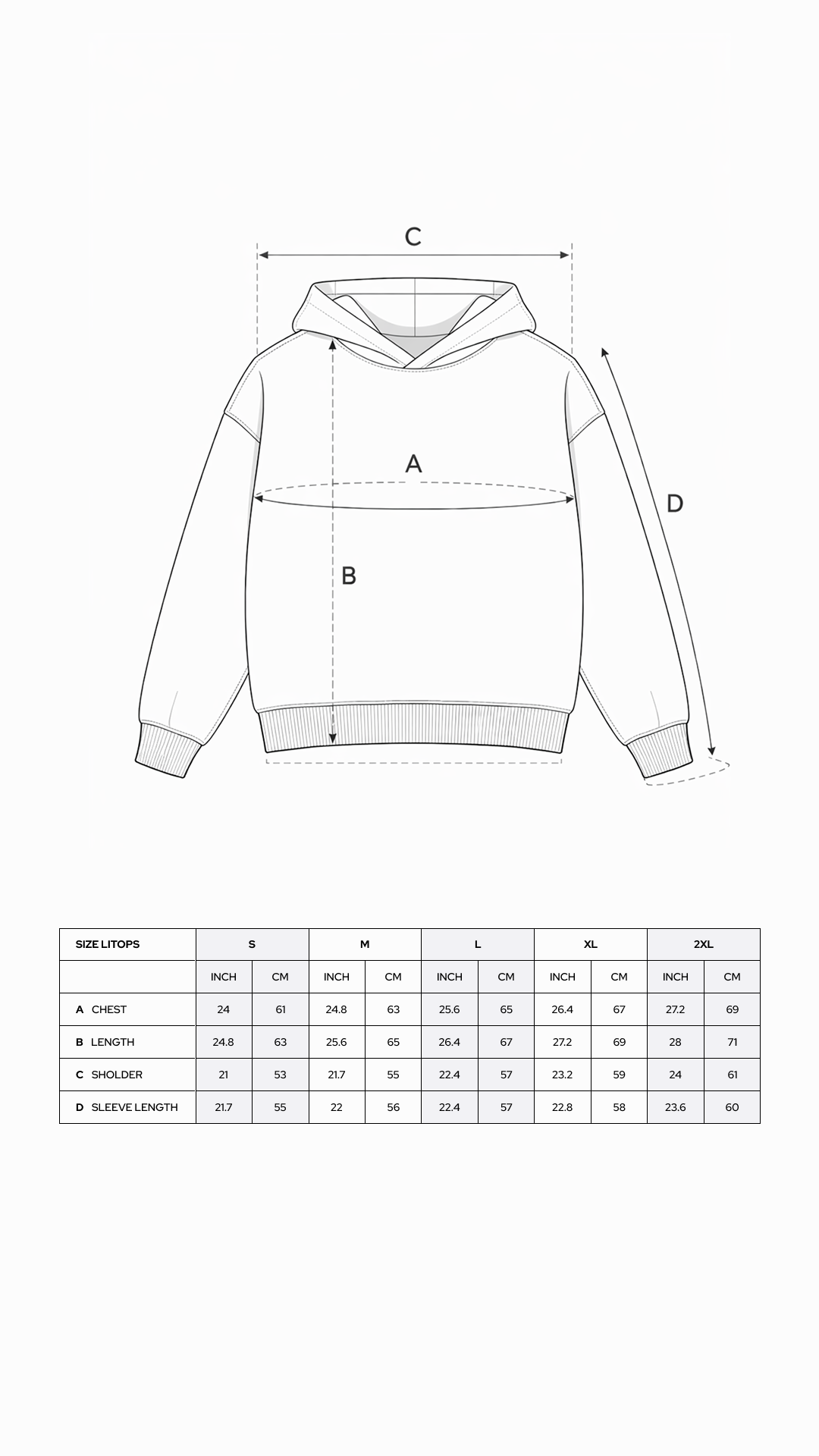 Oversized Black Minimalist Hoodie – Pocket-Free • Hope